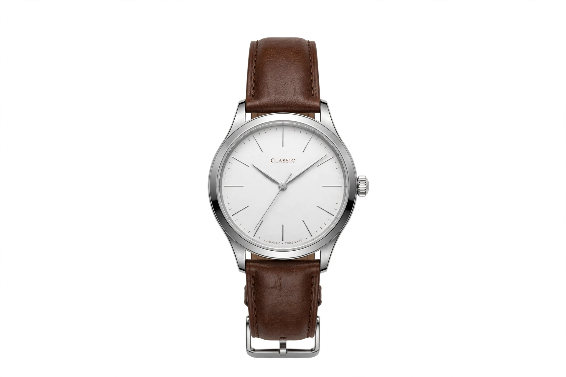Men's Leather Strap Classic Watch